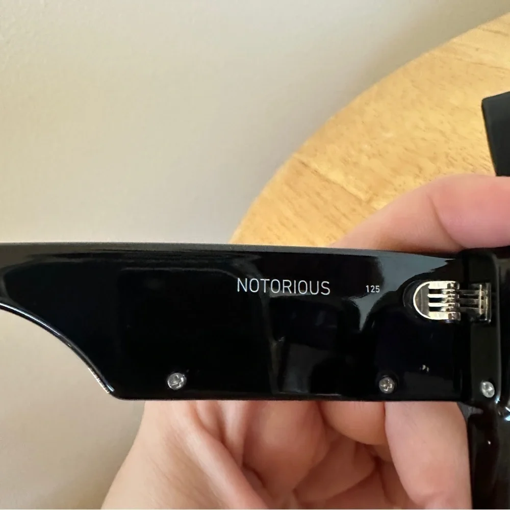 Quay Notorious Black Square Frame Sunglasses with Case